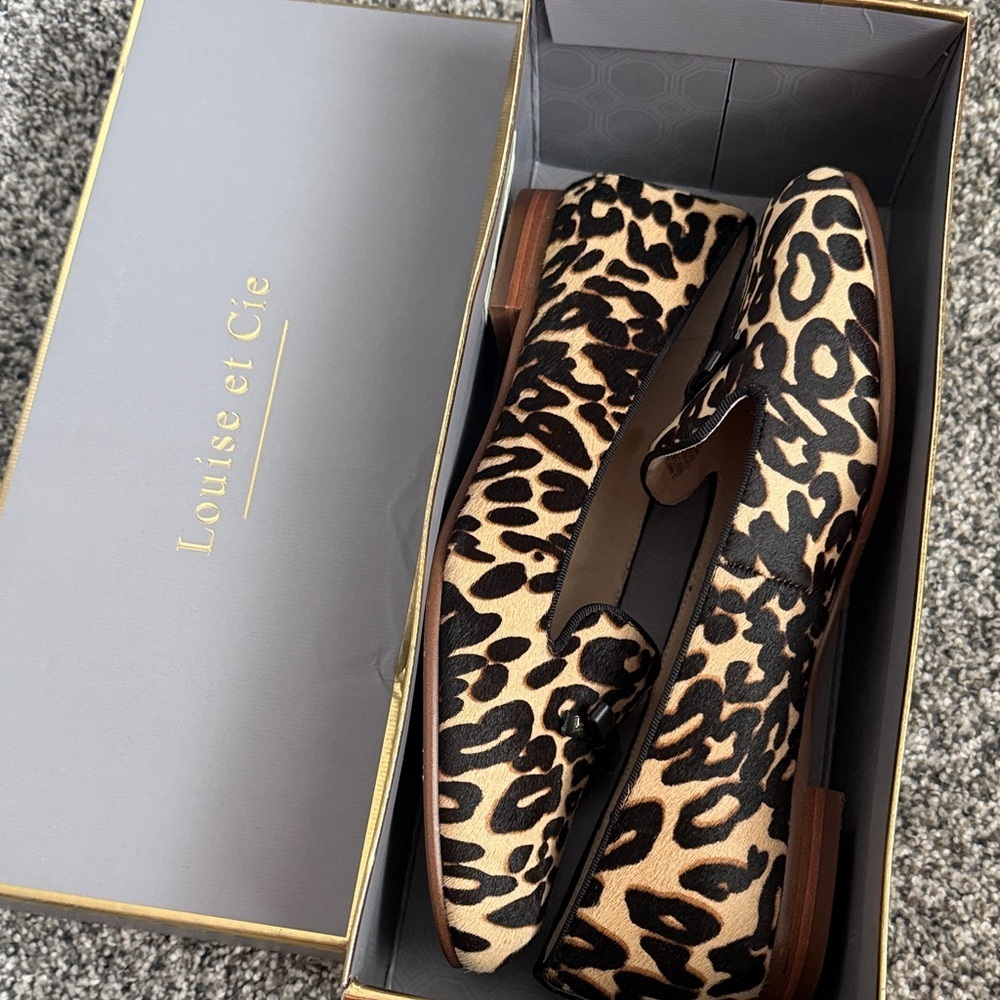 Louise et Cie calf hair leopard loafers - Picture 4 of 5